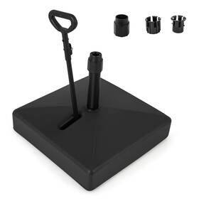 Hcst06559 Costway 24 Inch Mobile Umbrella Base With 3 Adapters Fit 1.89 /1.5 /1.34 Poles Wheels