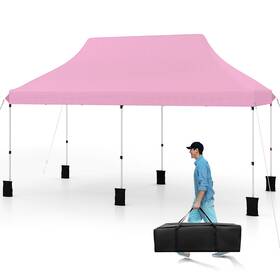 Hcst07084 Costway 10 X 20ft Pop-up Canopy Tent Folding Instant Sun Shelter With 3 Adjustable Heights