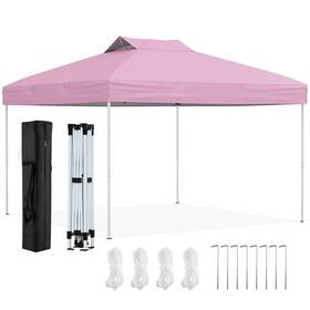 Hcst07855 Costway 10 X Ft 1-person Setup Pop Up Canopy Tent With 1-push Center Lock Wind Ropes