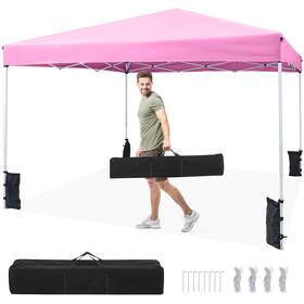 Hcst10676 Costway 10 X Ft Pop Up Canopy Tent With Carrying Bag 4 Sandbags 8 Stakes Wind Ropes