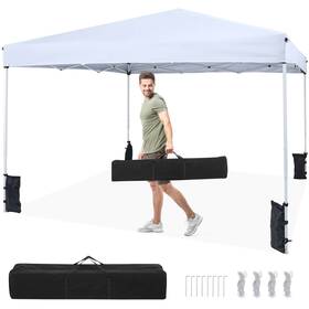 Hcst10677 Costway 10 X Ft Pop Up Canopy Tent With Carrying Bag 4 Sandbags 8 Stakes Wind Ropes