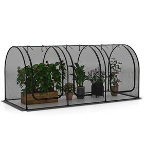 Hcst11444 Costway 108 X 48 47in Portable Crop Cage With 3 Roll-up Zippered Doors 4 Ground Stakes
