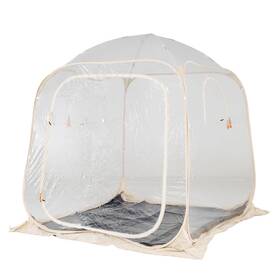 Hcst11634 Costway 7x7ft Clear Bubble Pop-up Tent.w/sealed Floor Bag Pvc Screen For 2-4 Persons