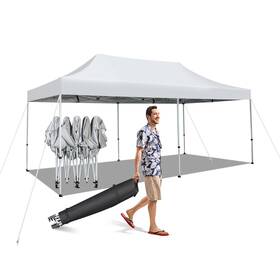 N843wha19713 Costway 10 X 20ft Patio Pop-up Folding Canopy Tent Upf 50 Instant Sun Shelter White