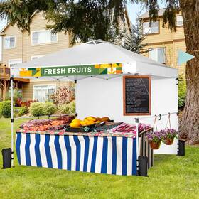 N846wha19719 Costway 10ftx10ft Commercial Instant Canopy Tent With 3-level Adjustable Height White