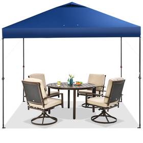 N847bla19720 Costway Patio 10x10 Ft Folding Pop-up Canopy Shade Shelter With Rotatable Feet Blue