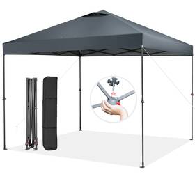 N847gra19721 Costway Patio 10x10ft Outdoor Instant Pop-up Canopy Folding Tent Sun Shelter Uv50 Gray