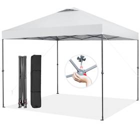 N847wha19722 Costway Patio 10x10ft Outdoor Instant Pop-up Canopy Folding Tent Sun Shelter Uv50 White