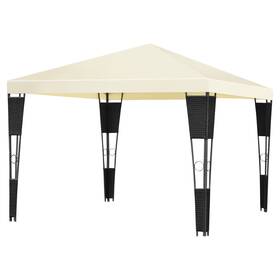 O11bea20333 Costway Outdoor 10ftx10ft Rattan Wicker Gazebo Canopy Tent Shelter Awning With Beige Cover
