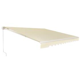 O563bea21859 Costway 13ft 8ft Retractable Patio Awning Aluminum Deck Sunshade Shelter Outdoor Beige