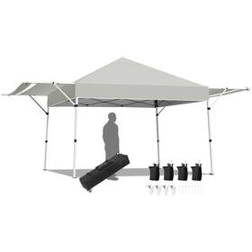 O819a22230 Costway 17ftx10ft Pop Up Gazebo Tent Adjust Dual Half Awnings Folding Grey
