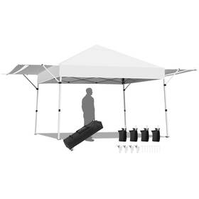 O819a22232 Costway 17ftx10ft Pop Up Gazebo Tent Adjust Dual Half Awnings Folding White