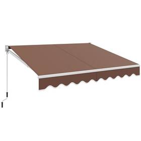 Op70367cf Costway Patio Canopy Retractable Awning Heavy-duty Steel Frame With Manual Crank Handle