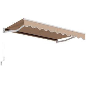 Op70368be Costway 10 X 8.2 Ft Retractable Awning Sunshade Easy Opening Manual Crank Handle Canopy