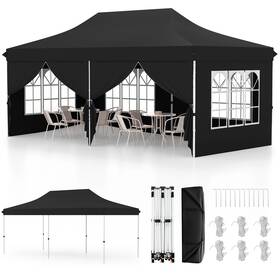 Us-2hcst00205 Costway 10 X 20ft Pop Up Outdoor Canopy Tent With Carrying Bag Windows For Party Wedding