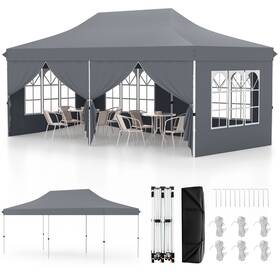Us-2hcst00206 Costway 10 X 20ft Pop Up Outdoor Canopy Tent With Carrying Bag Windows For Party Wedding