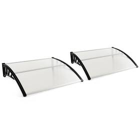 Us-2hcst00689 Costway 2pcs Outdoor Front Door Patio Overhang Awning For Sunlight Rain Snow Protection