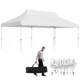 Us-2hcst05530 Costway 10 X 20ft Pop-up Canopy Tent Folding Instant Sun Shelter With 3 Adjustable Heights