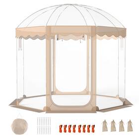 Us-2hcst11635 Costway 10x10ft Pop-up Bubble Tent For 8-10 People.540 Panoramic Clear Pvc Outdoor