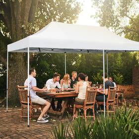 Us-2np10843wh Costway Patio 10x20ft Pop-up Canopy Tent Upf 50 Instant Sun Shelter Folding White