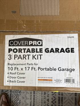 59699 Cover Pro 193175478795 Coverpro 10 Ft X 17 Portable Car Canopy 3 Part Kit Replacement