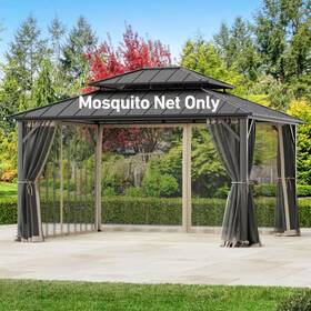 Covered Outdoor Living Spaces 726084522824 Ultra Series 12 Ft. X 14 Gazebo Replacement Mosquito Netting Khaki