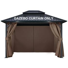 Cowvie 723849662405 4-panel 10ft X 12ft Gazebo Replacement Curtains Patio Privacy Sidewalls