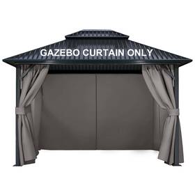 Cowvie 756029989948 4-panel 10ft X Gazebo Replacement Curtains Patio Privacy Sidewalls