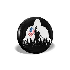 Cozipink 666884311009 Bigfoot American Flag Camping Spare Tire Cover Wheel Protectors Wea... Fast Ship