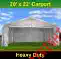 Cp-2022grywht Delta Canopies Carport 20x22 Garage Storage Canopy Shed Triangular Top Grey White