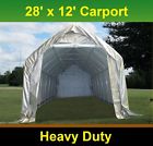 Cp-2812grywht Delta Canopies Carport 28x12 Grey White Garage Storage Canopy Shed Triangular Top