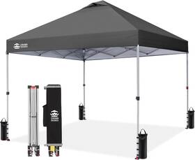 Crown Shades 313104957973 10x10 Pop-up Canopy With Easy Setup And Carry Bag Grid Grey