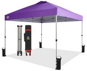 Crown Shades 972228200842 10x10 Pop Up Canopy - Beach Tent With One Push Setup Easy Outdoor Sun Shade