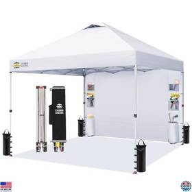 B0c3lwq24l Crown Shades 10x10 Pop Up Canopy Tent With Sidewall Easy Set Portable Outdoor Shade