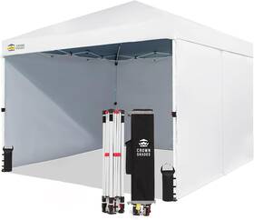 Crown Shades C100w-s4 10x10 Commercial Instant Canopy Pop Up Tent With Center Lock 300d