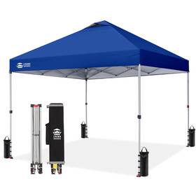 Cs-c1010bu Crown Shades 10x10 Pop Up Canopy Beach Tent With One Push Setup Easy Outdoo