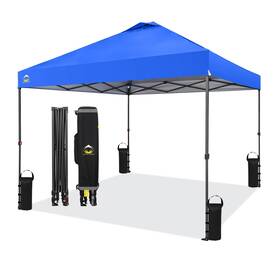 Cs-rs100c-bu Crown Shades 10x10 Pop Up Canopy Tent - Patented Center Lock One Push Instant Outdoor Cano