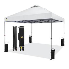 Cs-rs100c-wh Crown Shades 10x10 Pop Up Canopy - Patented Center Lock One Push Instant Outdoor Be