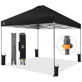 Cs-ts100c-sb-2p-u-b Crown Shades Pop Up Canopy 10x10ft Adjustable Tent Without Ne Push Setup Blue Used