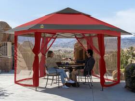Gsix-145a Crown Shades 12x12 Pop Up Gazebo With Mosquito Nettings Patented Center Lock 6-sided Port