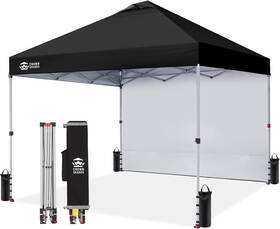 Crown Shades Rs100h-s1 10x10 Pop Up Canopy With 1 Side Wall - Beach Tent One Push Set