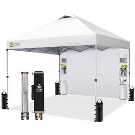 Crown Shades Rs100h-sa1 Canopy Tent 10x10 Pop Up Outdoor Shade With Pockets Sidew