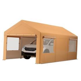 Vq002 Cuisinsmart 10x20ft Carport Heavy Duty 10 20ft Yellow With Side Wall