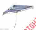 Cw-op2672 Kauflandia Blue White Manual Retractable Awning Canopy Garden Patio Sun Shade Shelter New