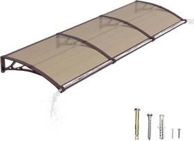 Ms02-fba Dawninghomm Awning For Door Entrance Drainage 32x120 Inch Polycarbonate Uv Rain Snow Brown