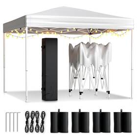 Deanbase 198715268119 10x10 Pop Up Canopy Tent - White Portable Outdoor Shelter With Ni