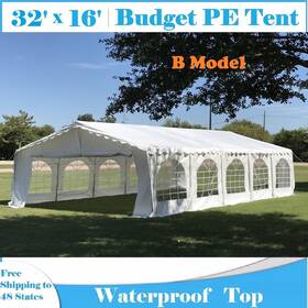 Delta Canopies 619317898608 Budget Pe Party Canopy - 32ftx16ft Tent B Model Long Bag Or Short