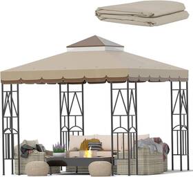 Desidear 642380723850 10x10 Canopy Replacement Top Double Tiered Gazebo Cover For Yard Patio And Garden
