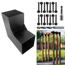 De-wcx-337 Devalley 2-way Pergola Brackets Kit Diy L-shaped Woodwork Matte Black