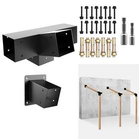 Hjc-0150 Devalley Pergola Slanted Roof Bracket Kit 3-way 15-degree Right Angle Corner W